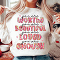 Glitter Valentine Sweatshirt, You are Loved Sweatshirt, Valentine Coquette Heart Sweatshirt, Brushstroke Valentines...