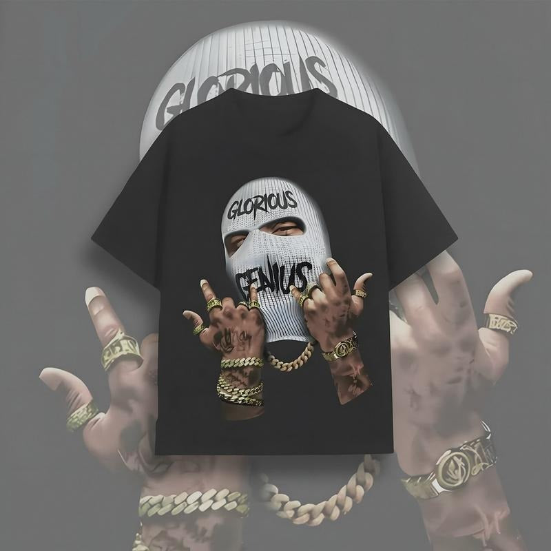 Gloriouss Genius Casual Graphic T-Shirt Y2K Clothing Graphic Tee Cotton Top Streetwear Hoodie, Sweatshirt | GrindPrints.com