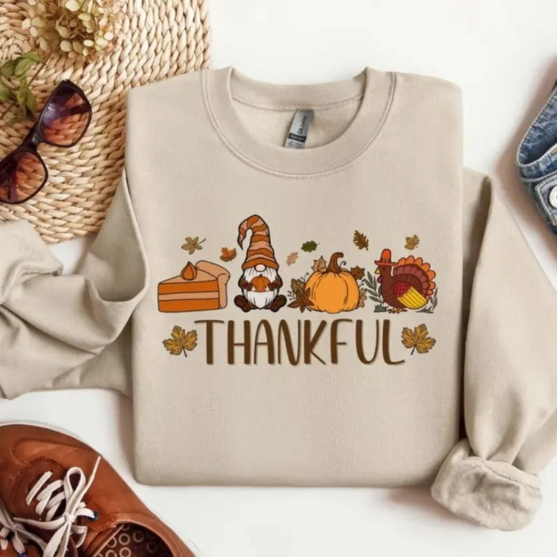 Gnomes Fall Sweatshirt, Cute Gnome Sweater, Fall Gift, Fall Shirt, Gift For Thanksgiving, Thanksgiving Gnome,...