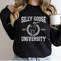 Go All Out Silly Goose University Funny Novelty Gift Funny Sweatshirt Casual Street Style Fleece Crewneck Pullover...