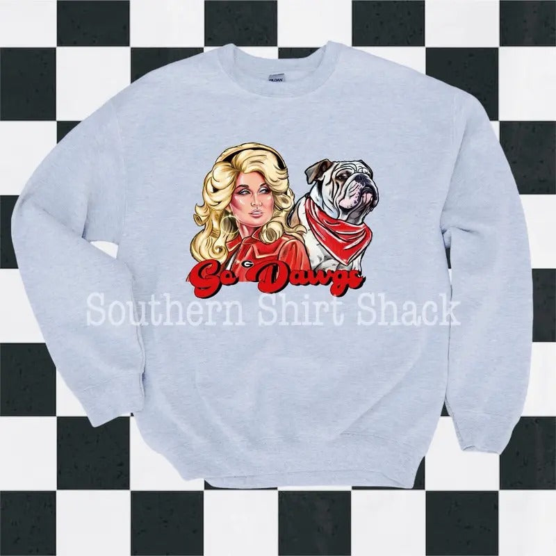Go Dawgs Dolly Sweatshirt | Georgia Sweatshirt T-Shirts, Hoodie | GrindPrints.com
