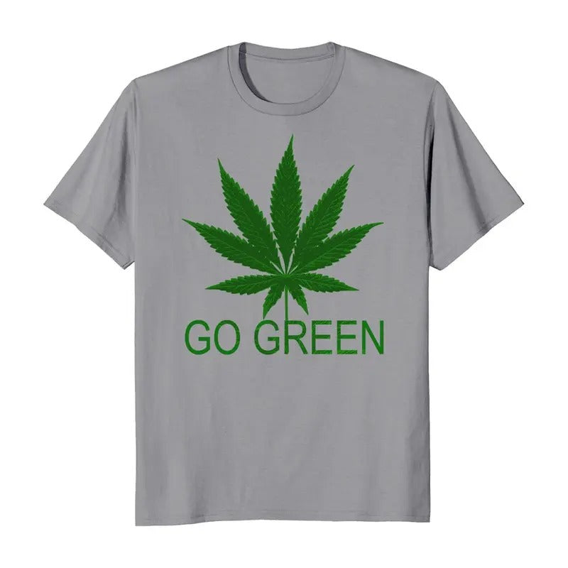 Go Green Marijuana Cannabis Weed 420 Men's T-Shirt Casual Crewneck Hoodie, Sweatshirt | GrindPrints.com
