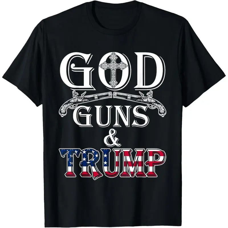God Guns And Trump Shirt 2nd Amendment T Shirt Trump 45 T-Shirt made in usa Hoodie, Sweatshirt | GrindPrints.com