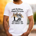 God Is Great And People Are Crazy Christian T-Shirt Pure Cotton Casual Street Style Crew Neck Short Sleeve T-Shirt Tops...