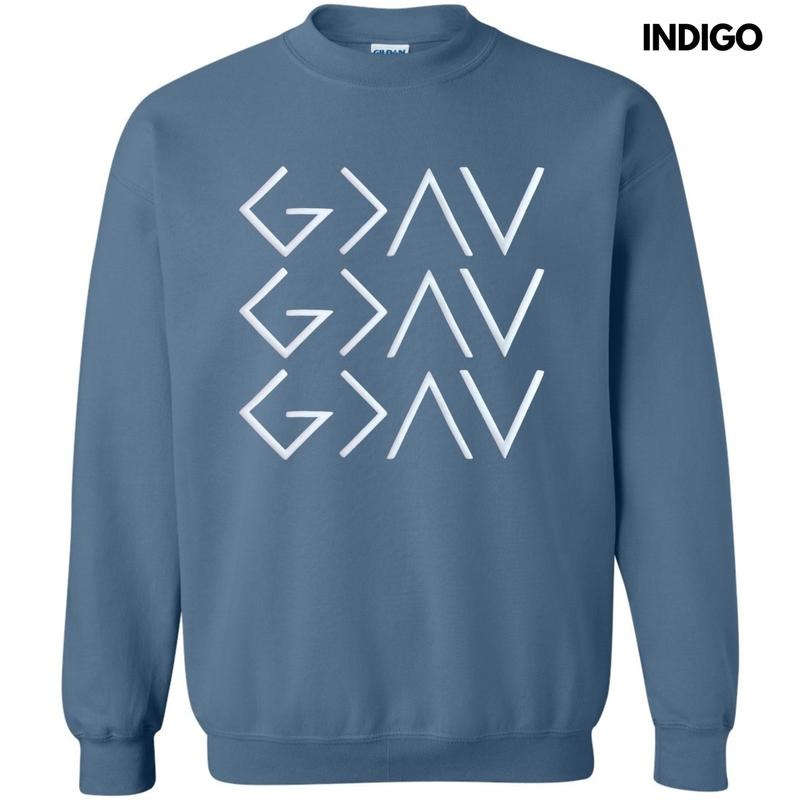 God Is Greater Symbols Puff Sweatshirt T-Shirts, Hoodie | GrindPrints.com