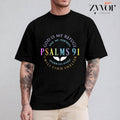 God Is My Refuge and My Fortress T-Shirt Casual Style Crew Neck Short Sleeve T-Shirt Tops Trendy for Unisex, Perfect Gift...