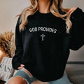 God Provides Sweatshirt Casual Street Style Fleece Fabric Crewneck Pullover Sweatshirt Tops Trendy for Women for Men,...