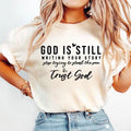 God Tis Good All The Time Shirt, Trust God Shirt, Women's Cross & Heart & Letter Print Round Neck Shirt, Casual Long...