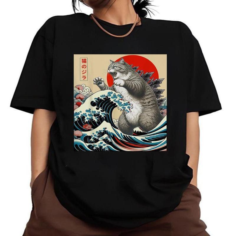 Godzilla Cat Wave T-Shirt - Sweatshirt