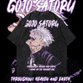 Gojo Heavy Oversized Dyenomite Mineral Wash T-Shirt Unisex Anime T-Shirt Streetwear & Gym Style Hoodie, Sweatshirt