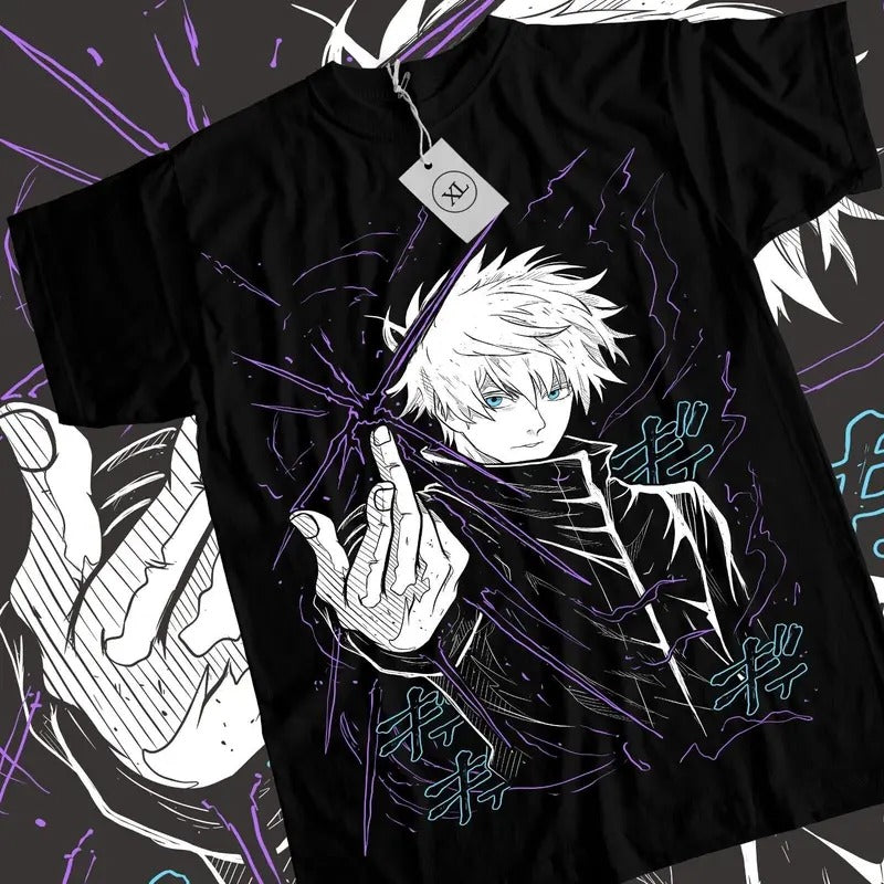 Gojo Satoru T-Shirt Megumi Itadori Yuji Jujutsu Kaisen Sukuna Anime Tee All Size Hoodie, Sweatshirt | GrindPrints.com