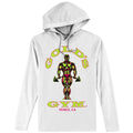 Gold's Gym Long Sleeve Hooded T-Shirt - White Hoodie, Sweatshirt | GrindPrints.com