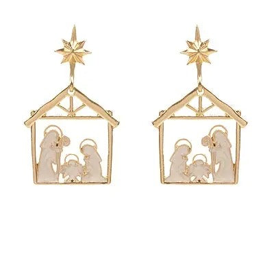 Golden Nativity Scene Earrings T-Shirts, Hoodie, Sweatshirt | GrindPrints.com