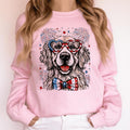 Golden Retriever Patriotic Dog, USA, America, Pet Lover, 4th of July Sweatshirt, Crew Neck, Women's, Crewneck T-Shirts,...