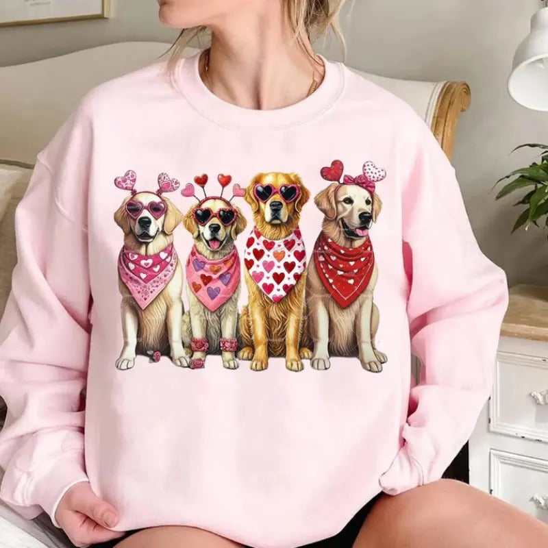 Golden Retriever Valentine Valentine Dog Shirt Dog Lover Shirt Golden Retriever Lover Dog Mom Shirt Golden Dog Shirt T-Shirts, Hoodie, Sweatshirt