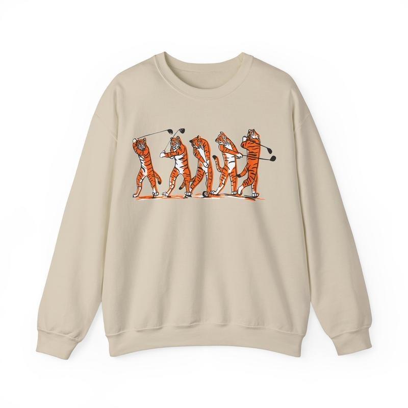 Golf TIGER Swing Gildan-Unisex Sweatshirt Cotton Fabric Sweaters T-Shirts, Hoodie | GrindPrints.com