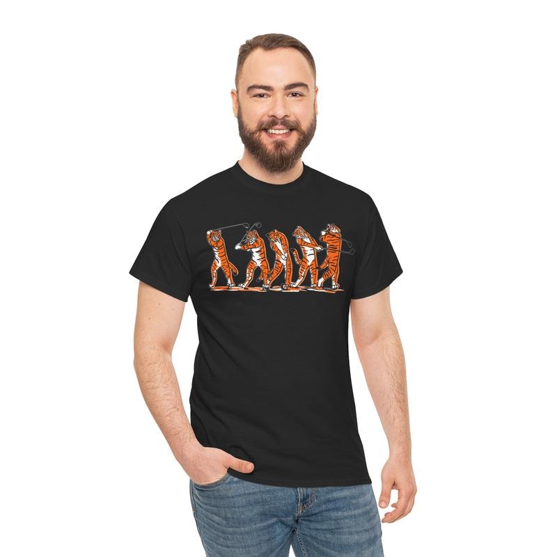 Golf TIGER Swing Gildan-Unisex T-Shirt Cotton Fabric Hoodie, Sweatshirt | GrindPrints.com