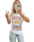 Good Day Sunshine Tee, Sun Graphic Tee, Sun T Shirt, Boho Tee, Hippie Shirts, Trendy Y2k Shirt, Unisex T-Shirt, Short...