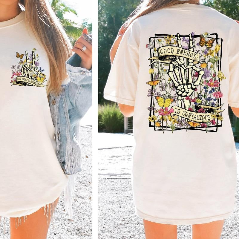 Good Energy Is Contagious Shirt, Motivational Shirt, Positive Shirt, Women Tee Hoodie, Sweatshirt | GrindPrints.com