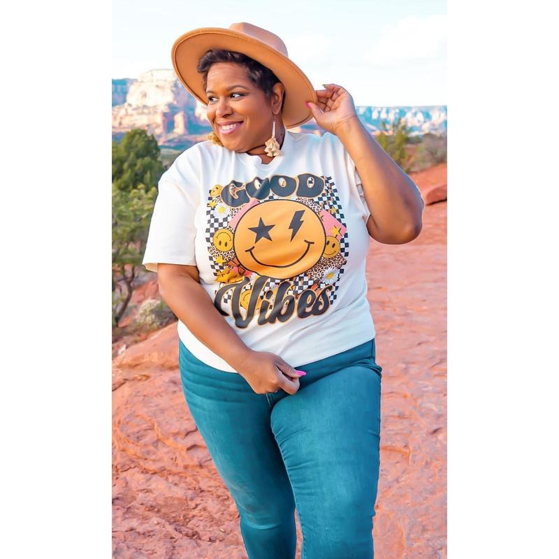 Good Vibes Graphic T-Shirt Cotton Sleeve Hoodie, Sweatshirt | GrindPrints.com