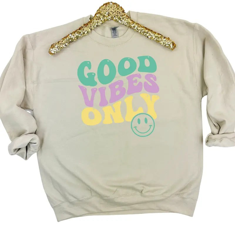 Good Vibes Only Sweatshirt 'NLB' T-Shirts, Hoodie | GrindPrints.com