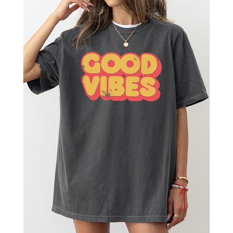 Good Vibes, Good Times, Retro, Cool, Vintage Tshirt, Women's Comfort Color Tee, Tshirt Hoodie, Sweatshirt | GrindPrints.com
