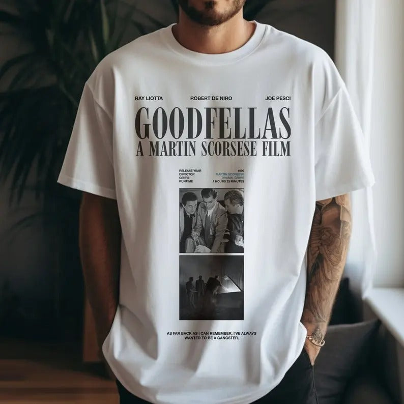 Goodfellas Movie Shirt, Retro Goodfellas Graphic Heavyweight T-Shirt, Martin Scorcese Best Movies of All Time Memorabilia...
