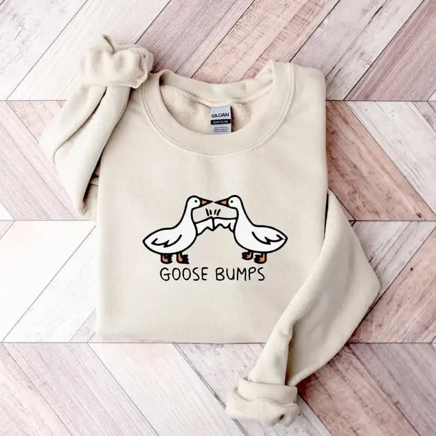 Goose Bump Sweatshirt, Silly Goose Sweater, Funny Best Friends Sweater, Fist Bump Sweater, Greetings Sweater, Gift for...