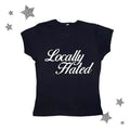 Gothic Emo Girl Tops, Locally Hated Baby Tee, Retro Gothic Streetwear Shirt, Casual Punk Streetwear, Grunge 2000s, Y2k...