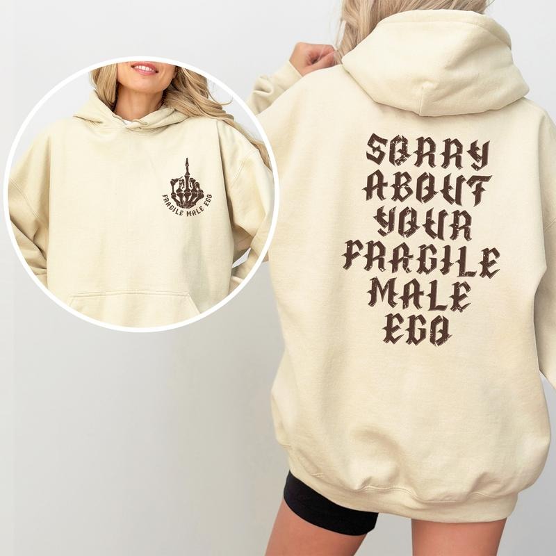 Gothic Sorry About Your 2-Sided Hoodie, Strong Girl Hoodie, Women's Rights Sweaters, Empowered Women's Tops, Casual Long...