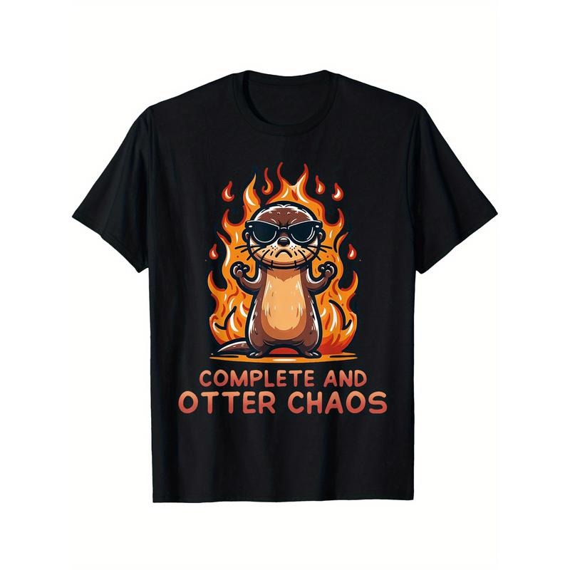 Graphic Otter Cartoon Complete And Otter Chaos Lover Animals T-Shirt made in usa Hoodie, Sweatshirt | GrindPrints.com