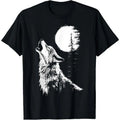 Graphic Tee Wolf Howling Moon Forest Nature Wildlife Animal T-Shirt Hoodie, Sweatshirt | GrindPrints.com