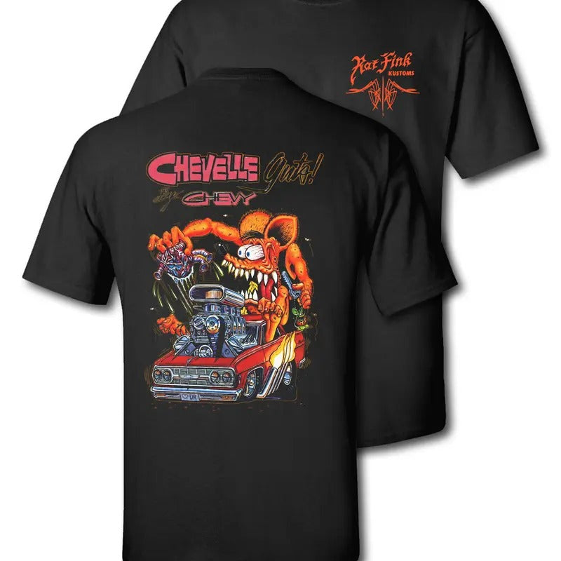 Graphic Tees Rat Fink "Big Daddy" Chevy Chevelle Casual Cotton Hoodie, Sweatshirt | GrindPrints.com