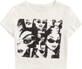 Graphic Tees Summer Figure Print Short Sleeve T Shirts Crop TopY2K Hoodie, Sweatshirt | GrindPrints.com