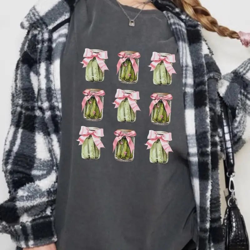 Graphic Tees Women - Graphic T-Shirt - pickle coquette - Ideal for Casual Wear