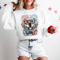 Great Pyrenees Patriotic Dog, USA, America, Pet Lover, 4th of July Sweatshirt, Crew Neck, Women's, Crewneck T-Shirts, Hoodie