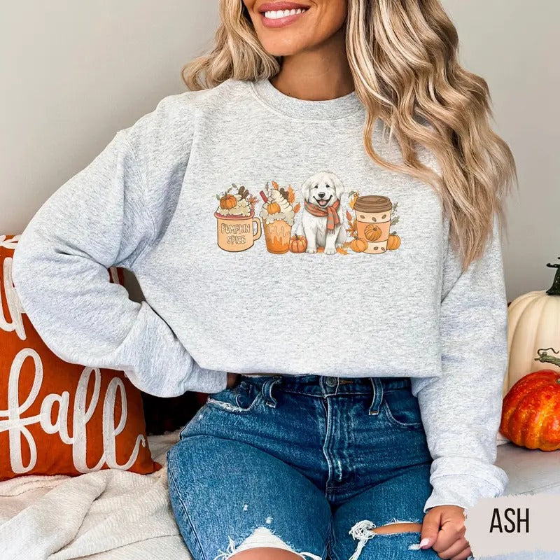 Great Pyrenees fall Sweatshirt, Great Pyrenees mom T-shirt Hoodie | GrindPrints.com