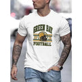 Green Bay Printed Fashion T-shirt, Crew-neck short-sleeved Top, Graphic T-shirt Menswear Summer, menswear Made in USA...