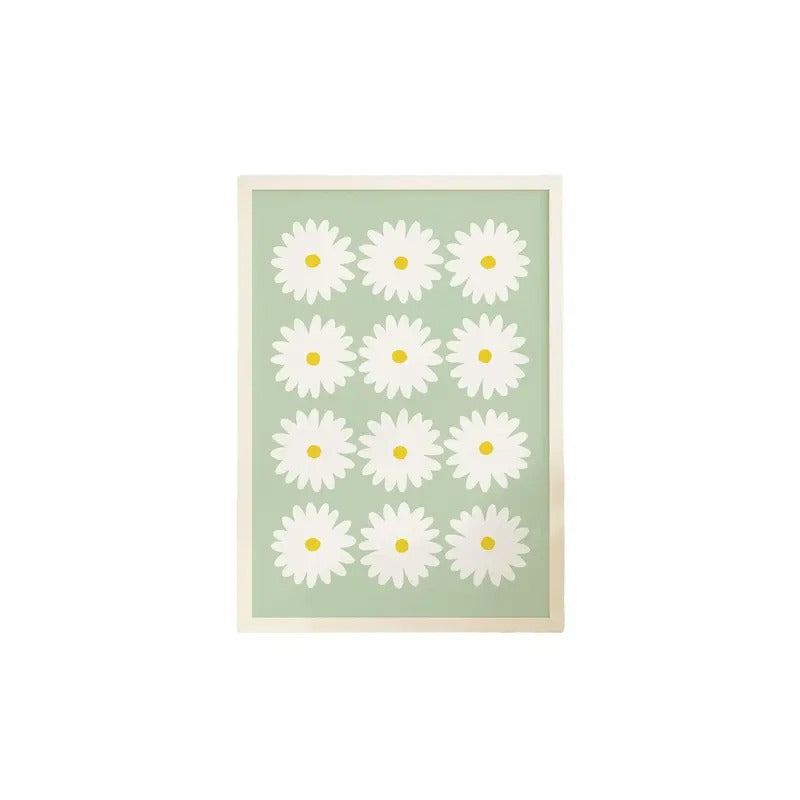 Green Daisy Print, Flower Wall Art, Green Daisies Floral Art Print, Flower Market Art, Botanical Daisy Art, Gifts For...