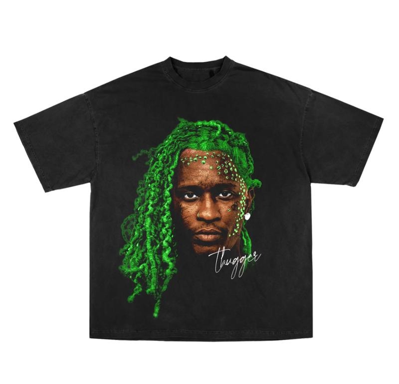 Green FREE THUGGG GRAPHIC TEE Hoodie, Sweatshirt | GrindPrints.com