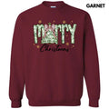 Green Floral Merry Christmas Sweatshirt 'NLB' T-Shirts, Hoodie | GrindPrints.com
