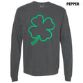 Green Puff Shamrock Long Sleeve Comfort Colors T-Shirt Hoodie, Sweatshirt | GrindPrints.com