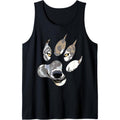 Grey Wolf Lover Lone Wolf Paw Silhouette Tank Top MADE USA T-Shirts, Hoodie, Sweatshirt