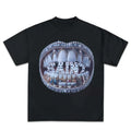Grillz Dinamond T Shirt Y2K Short Sleeve Tops Harajuku Hip Hop Retro Teeth Graphic Print Hoodie, Sweatshirt | GrindPrints.com