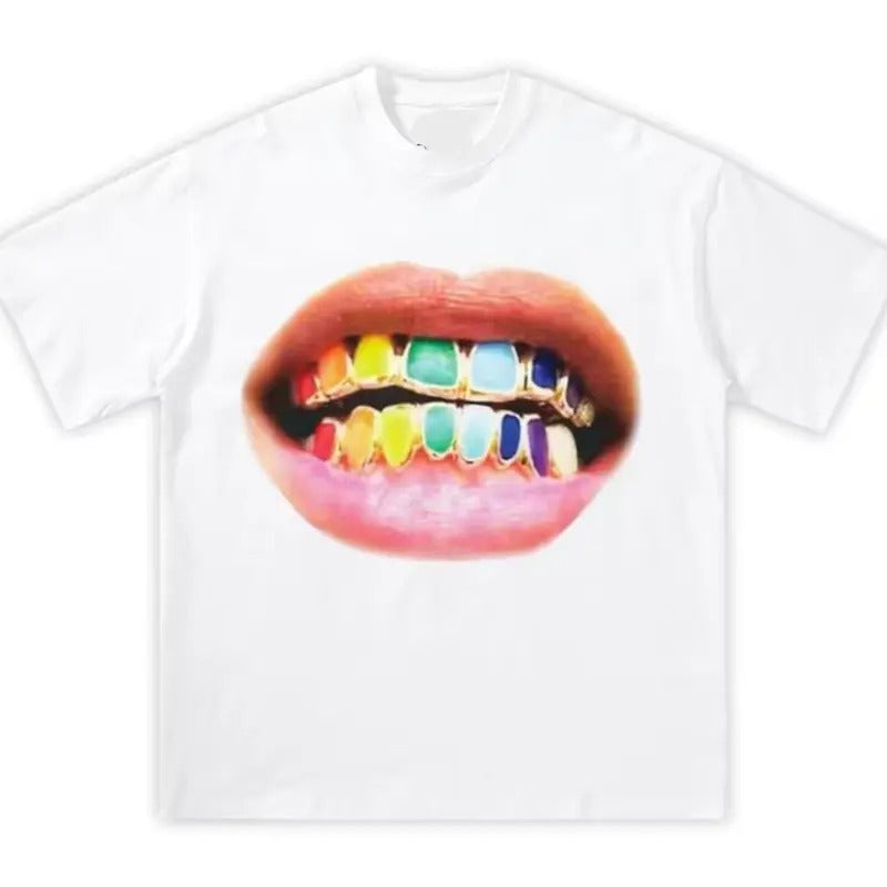 Grillz Mouth Boxy Tee Grillz White Shirt Hoodie, Sweatshirt | GrindPrints.com