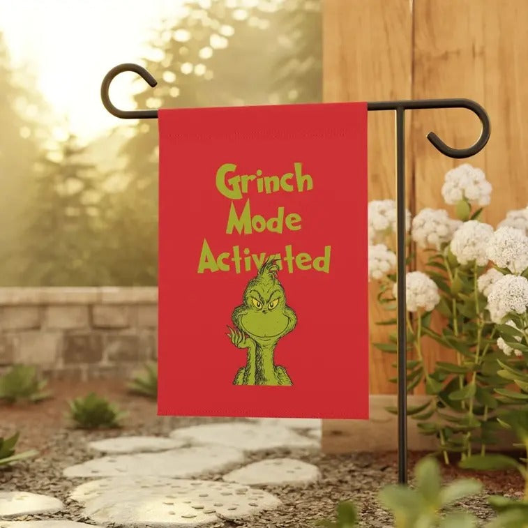 Grinchhh Garden Christmas Flag T-Shirts, Hoodie, Sweatshirt | GrindPrints.com