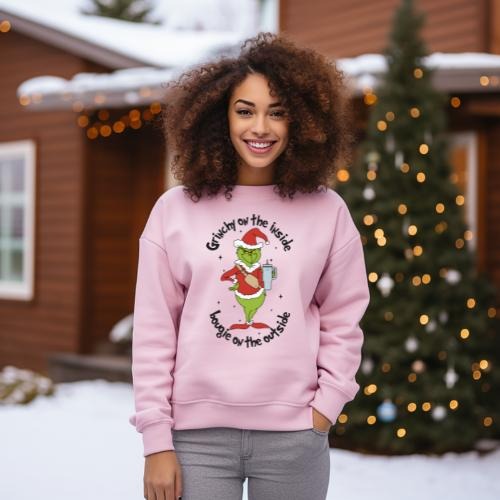 Grinchy on the Inside & Bougie on the Outside Crewneck T-Shirts, Hoodie, Sweatshirt | GrindPrints.com