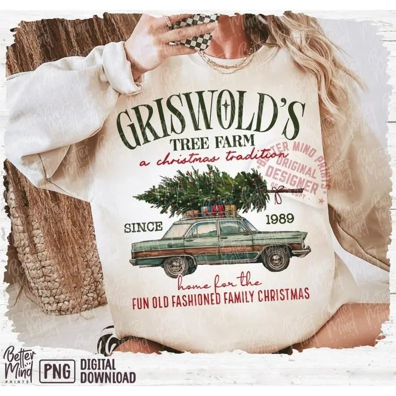 Griswold Christmas Tree Farm Sweatshirt, Merry Christmas shirt, Retro Christmas Womenswear Check Sweaters Womenswear...