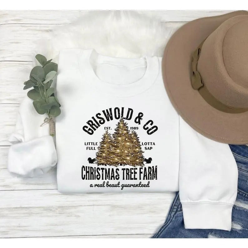 Griswold Co Christmas Tree Farm Crewneck Sweatshirt  For Christmas, Christmas Tree Shirt, Griswold Holiday Hoodie,...