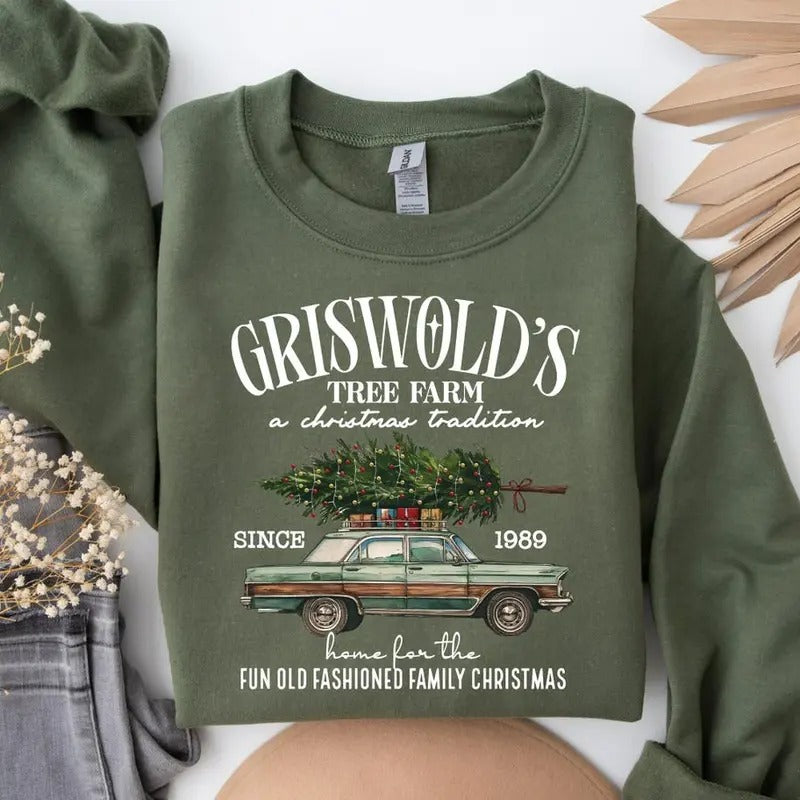 Griswold's Christmas Sweatshirt, Christmas Family, Christmas Gift, Tree Sweater, Griswold's Tree Farm Since 1989 Shirt,...